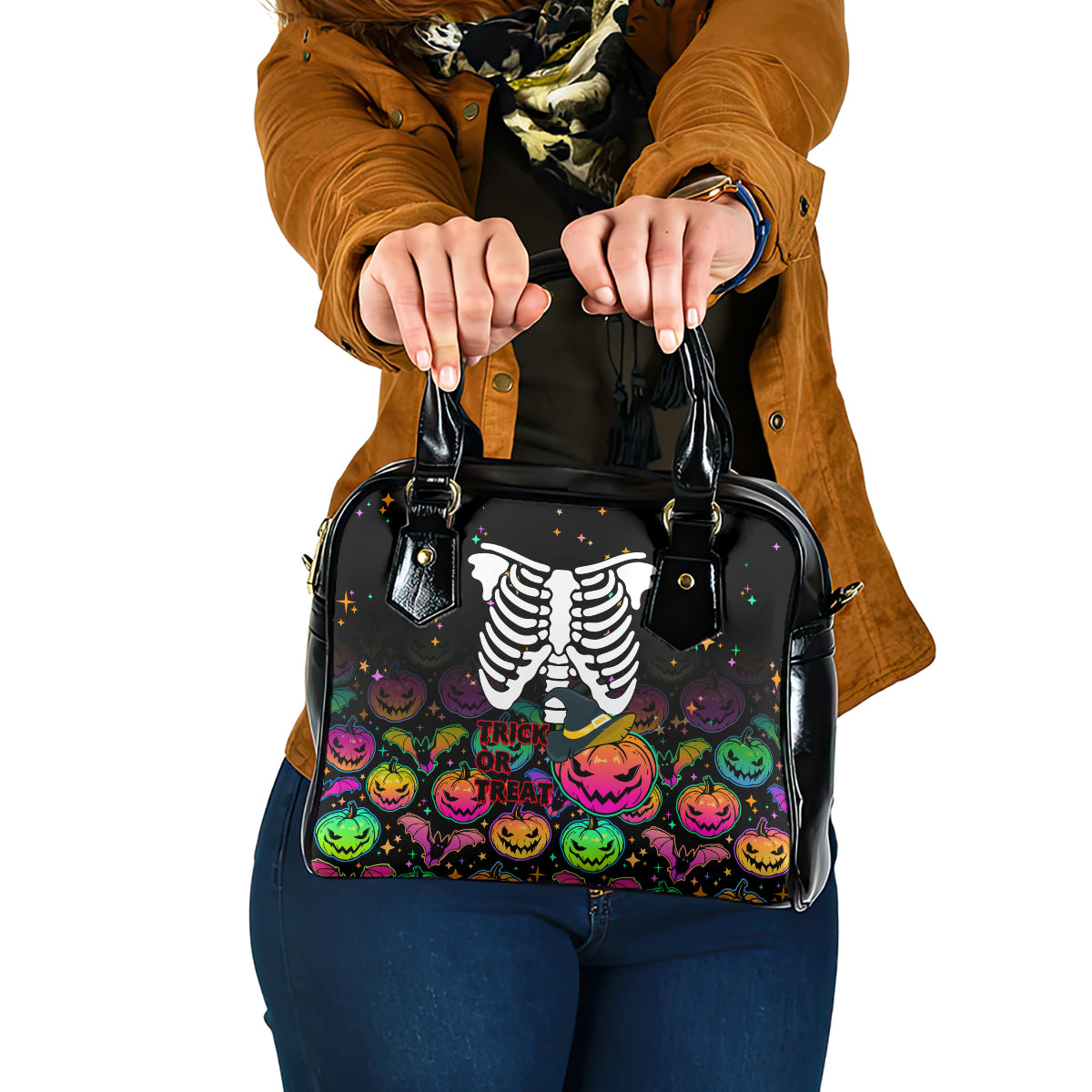 halloween-skeleton-shoulder-handbag-trick-or-treat-witch-pumpkin-colorful
