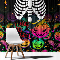 Halloween Skeleton Window Curtain Trick or Treat Witch Pumpkin Colorful - Wonder Print Shop