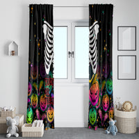 Halloween Skeleton Window Curtain Trick or Treat Witch Pumpkin Colorful - Wonder Print Shop