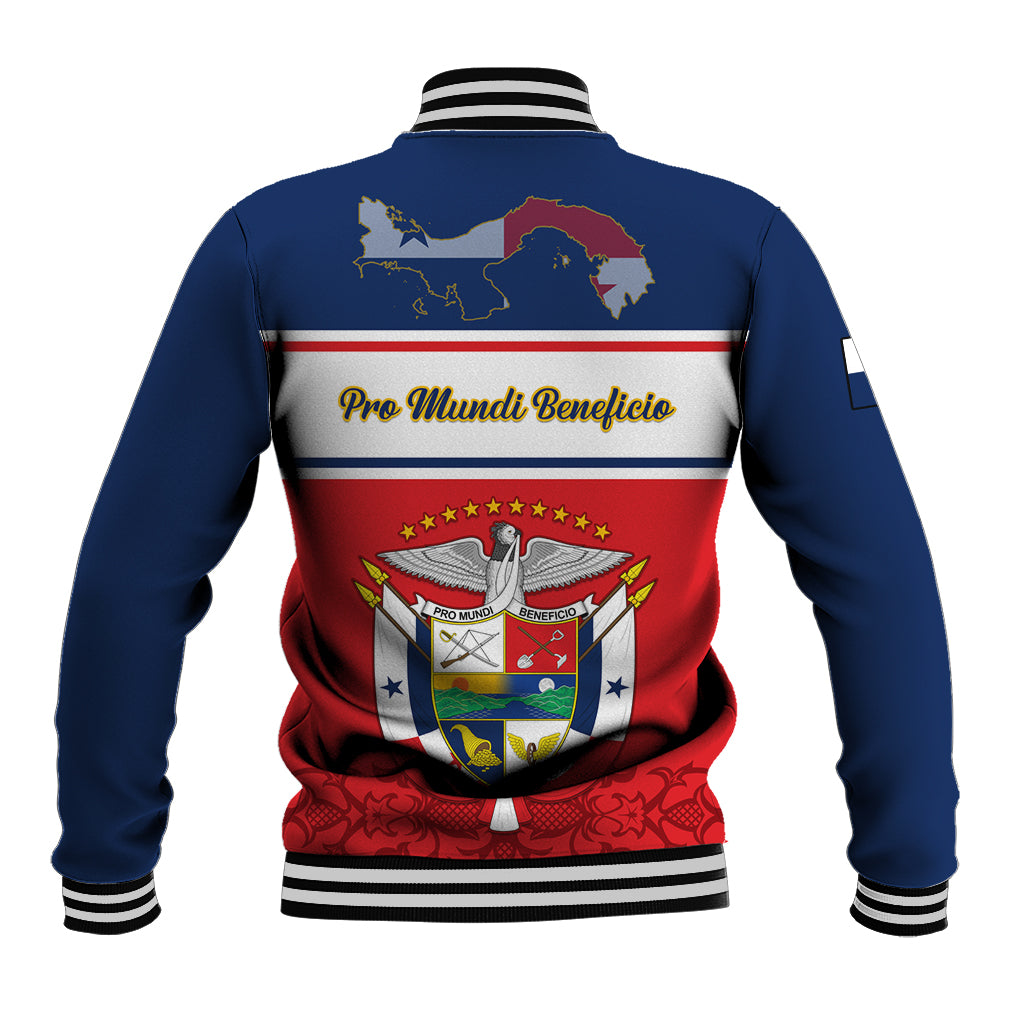 Panama Independence Day Baseball Jacket Coat Of Arms Pollera Pattern - Wonder Print Shop