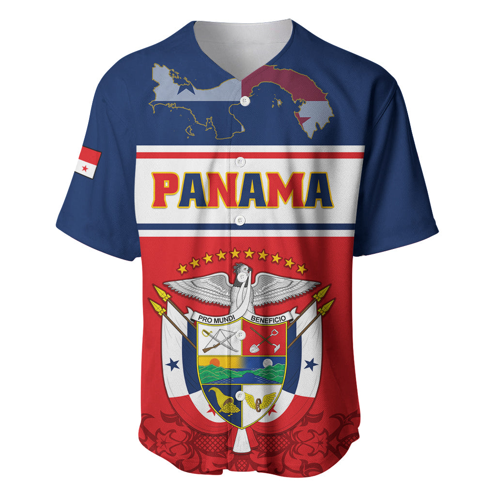 Panama Independence Day Baseball Jersey Coat Of Arms Pollera Pattern - Wonder Print Shop