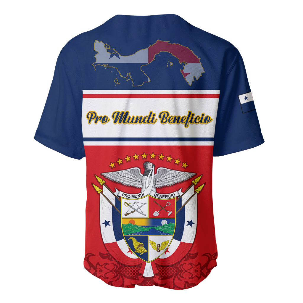 Panama Independence Day Baseball Jersey Coat Of Arms Pollera Pattern - Wonder Print Shop