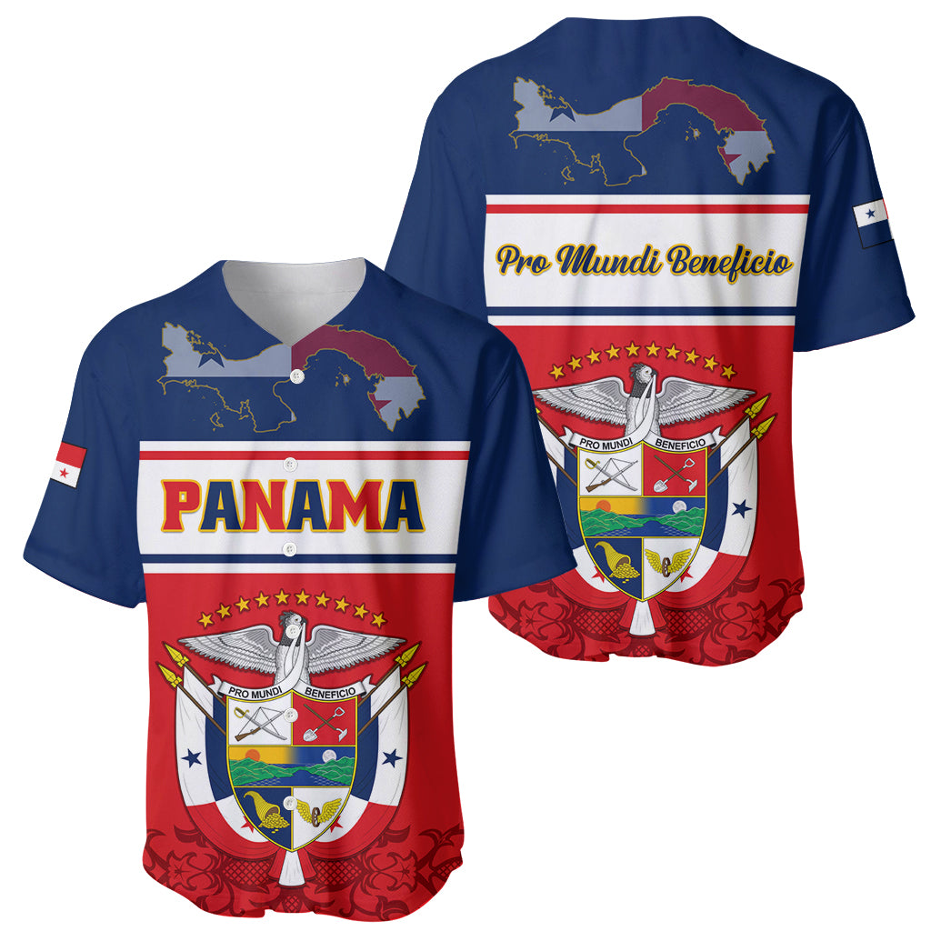 Panama Independence Day Baseball Jersey Coat Of Arms Pollera Pattern - Wonder Print Shop
