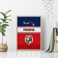 Panama Independence Day Canvas Wall Art Coat Of Arms Pollera Pattern - Wonder Print Shop