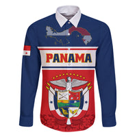 Panama Independence Day Family Matching Off Shoulder Long Sleeve Dress and Hawaiian Shirt Coat Of Arms Pollera Pattern - Wonder Print Shop