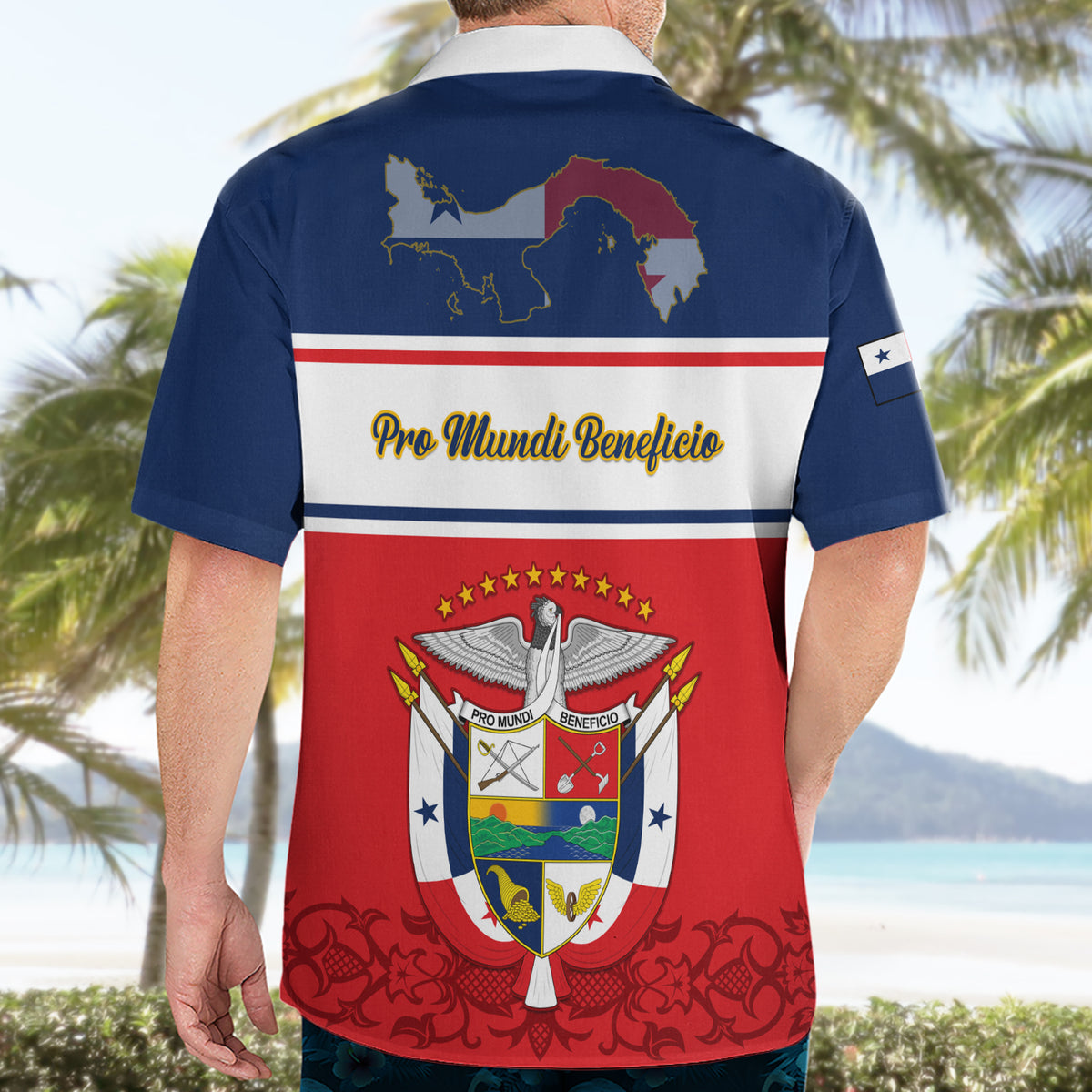Panama Independence Day Hawaiian Shirt Coat Of Arms Pollera Pattern - Wonder Print Shop