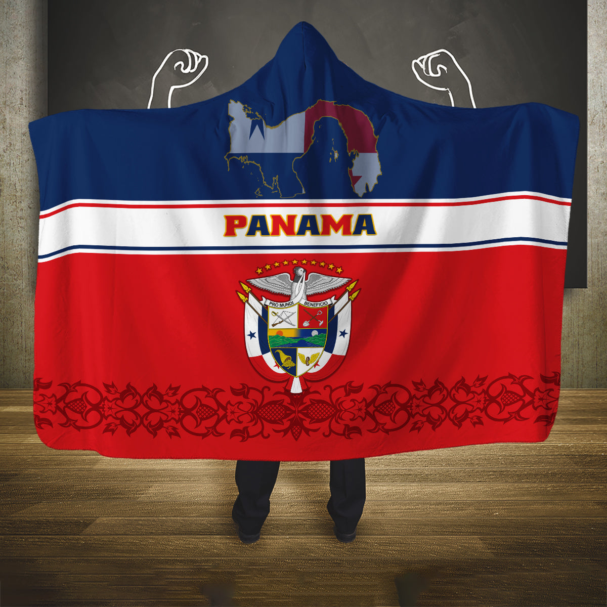 panama-independence-day-hooded-blanket-coat-of-arms-pollera-pattern