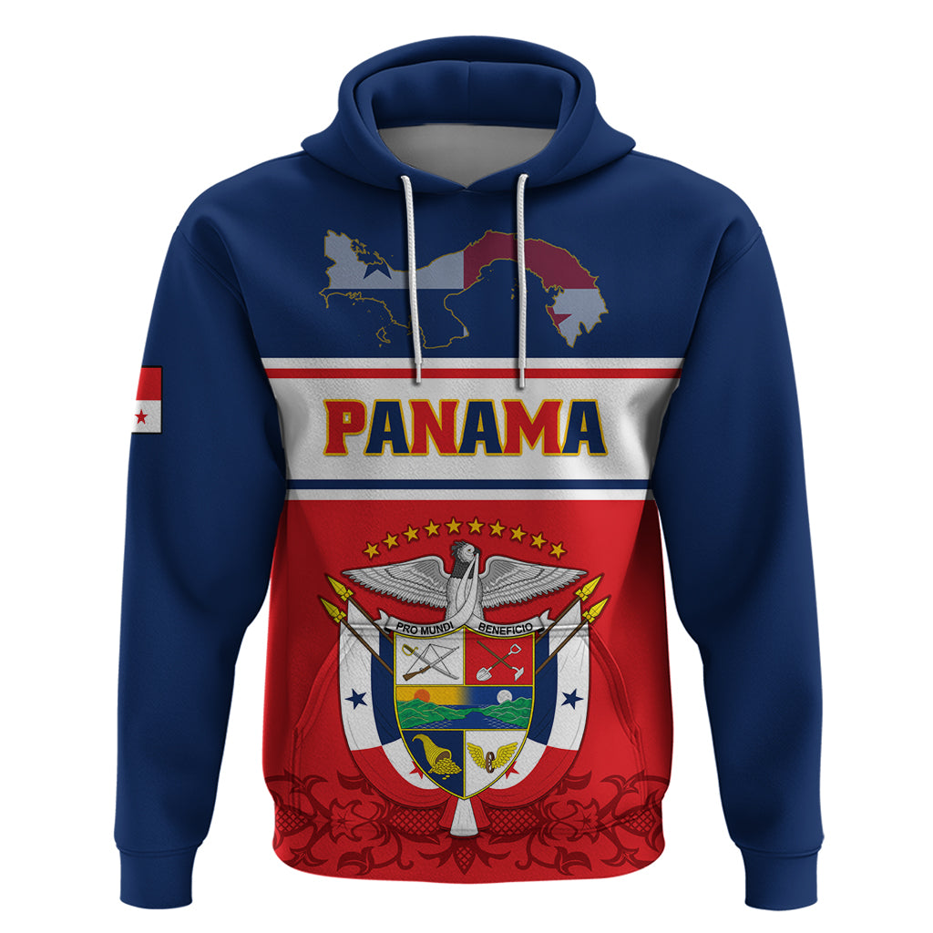 Panama Independence Day Hoodie Coat Of Arms Pollera Pattern - Wonder Print Shop