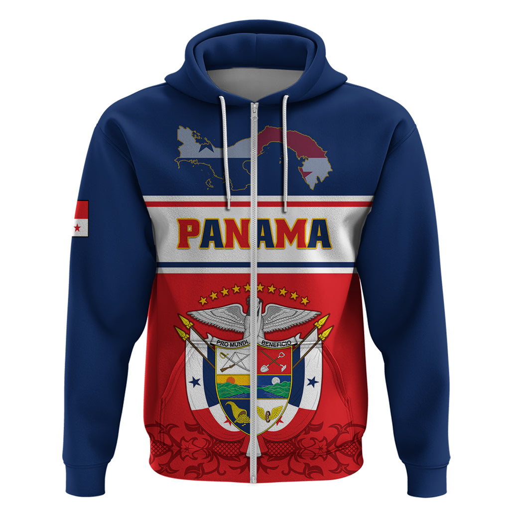 Panama Independence Day Hoodie Coat Of Arms Pollera Pattern - Wonder Print Shop