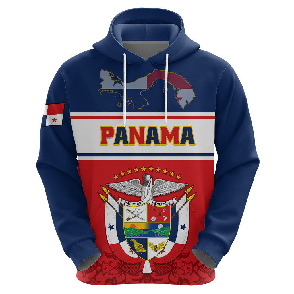 Panama Independence Day Hoodie Coat Of Arms Pollera Pattern - Wonder Print Shop