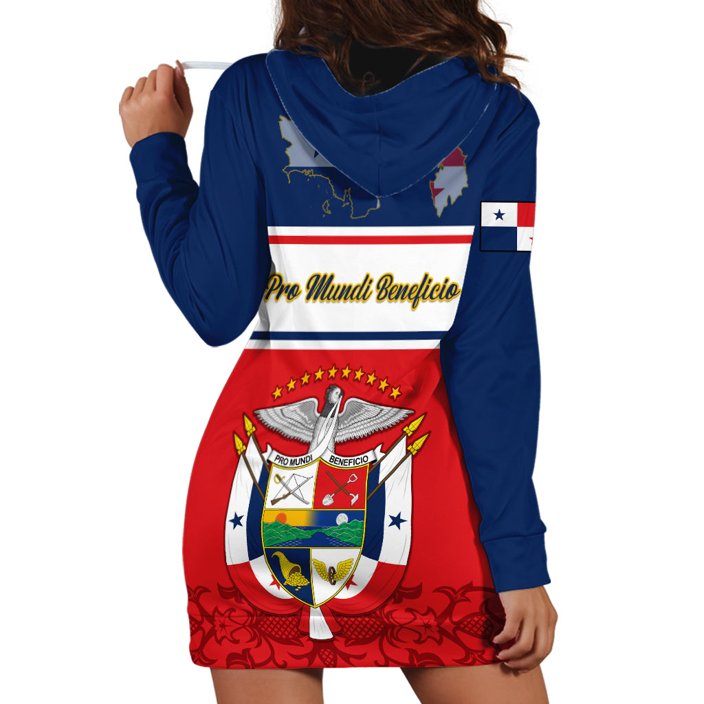 Panama Independence Day Hoodie Dress Coat Of Arms Pollera Pattern - Wonder Print Shop