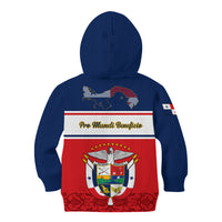 Panama Independence Day Kid Hoodie Coat Of Arms Pollera Pattern - Wonder Print Shop