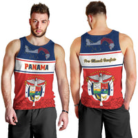 Panama Independence Day Men Tank Top Coat Of Arms Pollera Pattern - Wonder Print Shop