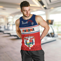 Panama Independence Day Men Tank Top Coat Of Arms Pollera Pattern - Wonder Print Shop