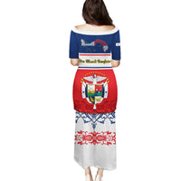 Panama Independence Day Puletasi Coat Of Arms Pollera Pattern - Wonder Print Shop