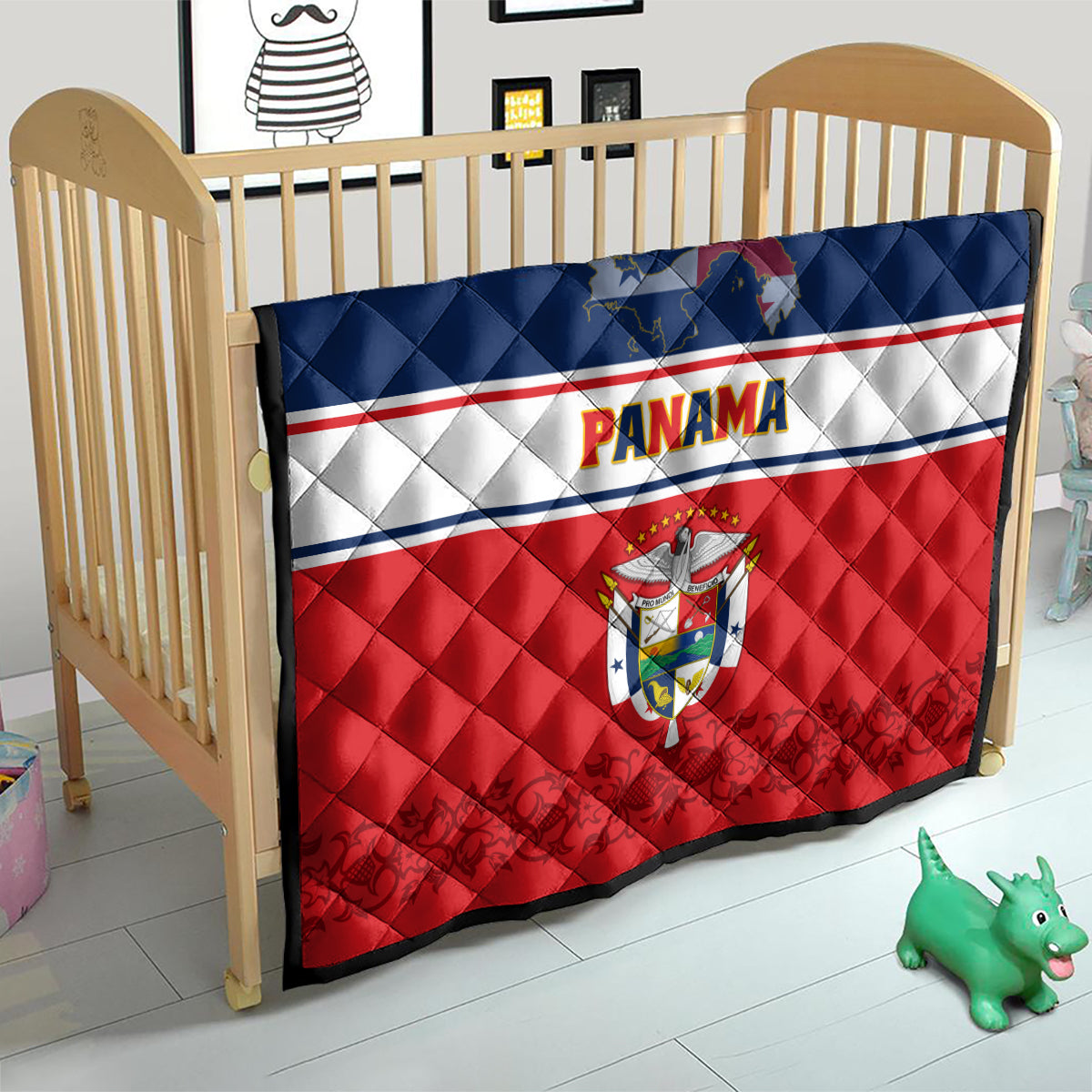 Panama Independence Day Quilt Coat Of Arms Pollera Pattern - Wonder Print Shop