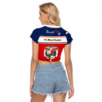 Panama Independence Day Raglan Cropped T Shirt Coat Of Arms Pollera Pattern - Wonder Print Shop