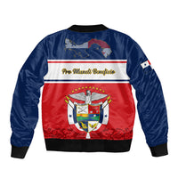 Panama Independence Day Sleeve Zip Bomber Jacket Coat Of Arms Pollera Pattern - Wonder Print Shop