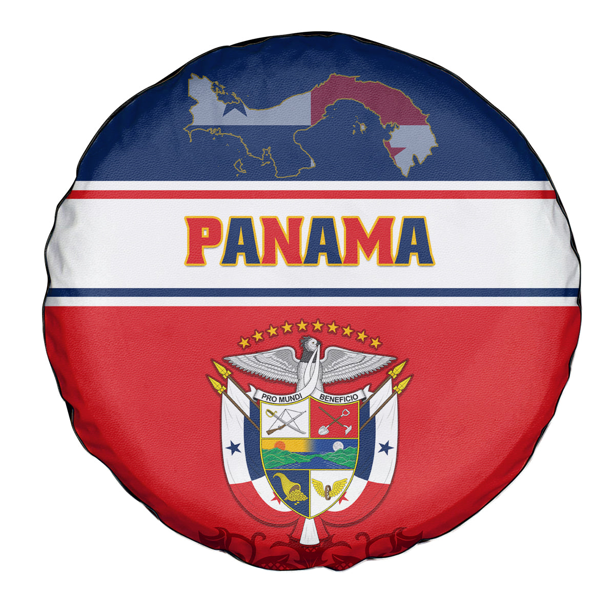 Panama Independence Day Spare Tire Cover Coat Of Arms Pollera Pattern - Wonder Print Shop