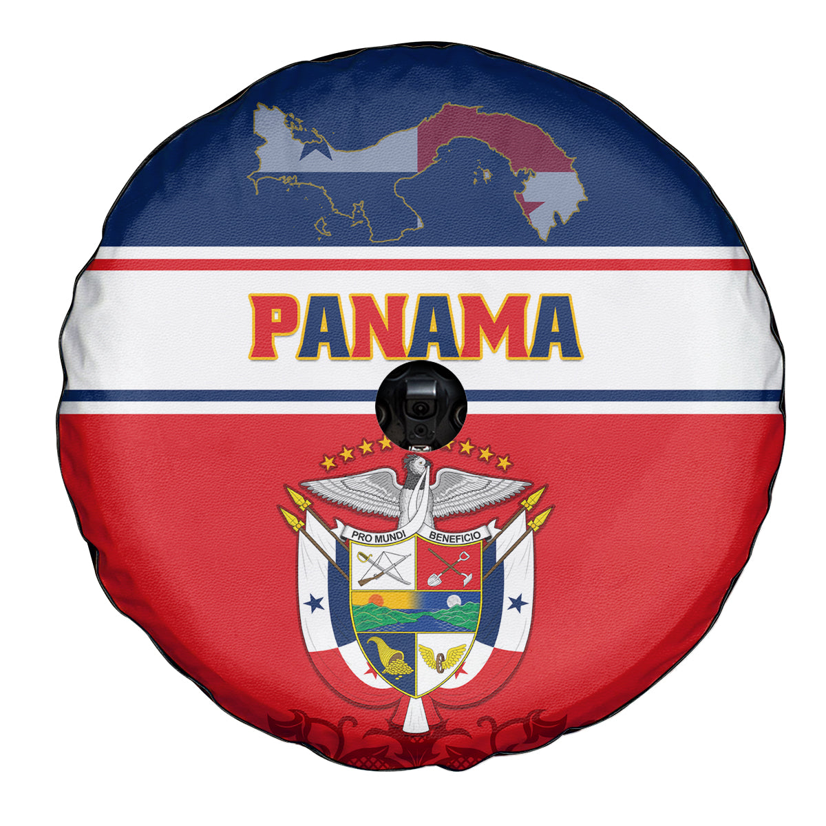 Panama Independence Day Spare Tire Cover Coat Of Arms Pollera Pattern - Wonder Print Shop
