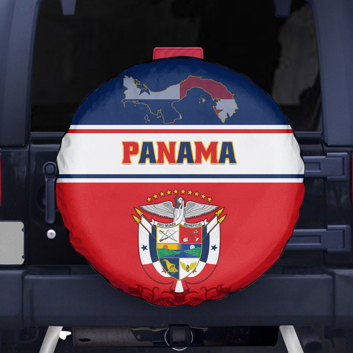 Panama Independence Day Spare Tire Cover Coat Of Arms Pollera Pattern - Wonder Print Shop
