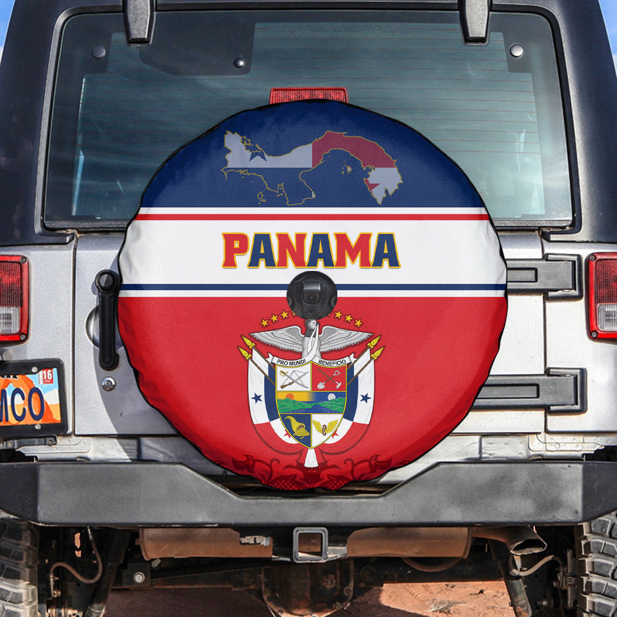 Panama Independence Day Spare Tire Cover Coat Of Arms Pollera Pattern - Wonder Print Shop