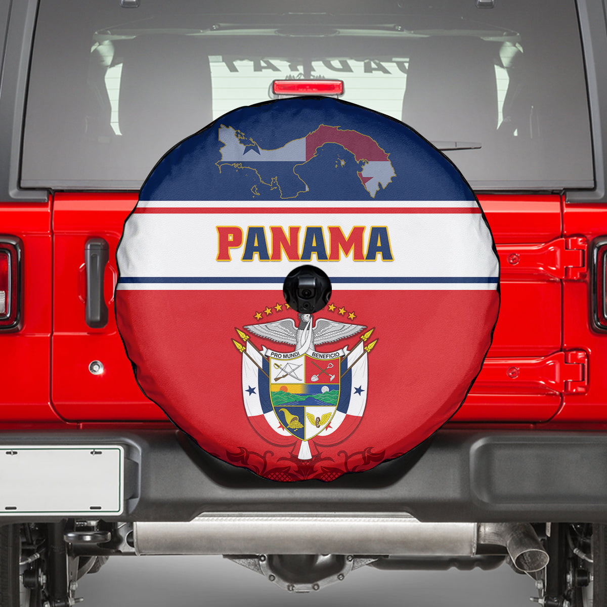 Panama Independence Day Spare Tire Cover Coat Of Arms Pollera Pattern - Wonder Print Shop