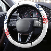 Panama Independence Day Steering Wheel Cover Coat Of Arms Pollera Pattern - Wonder Print Shop