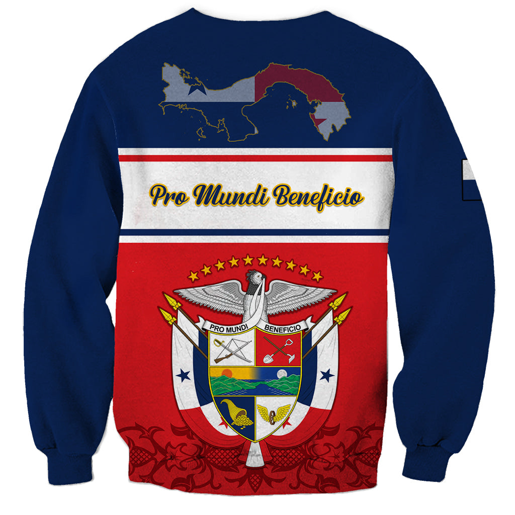Panama Independence Day Sweatshirt Coat Of Arms Pollera Pattern - Wonder Print Shop
