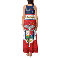 Panama Independence Day Tank Maxi Dress Coat Of Arms Pollera Pattern - Wonder Print Shop