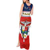 Panama Independence Day Tank Maxi Dress Coat Of Arms Pollera Pattern - Wonder Print Shop