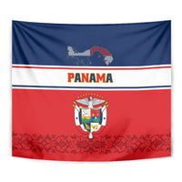 Panama Independence Day Tapestry Coat Of Arms Pollera Pattern - Wonder Print Shop
