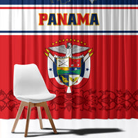Panama Independence Day Window Curtain Coat Of Arms Pollera Pattern - Wonder Print Shop