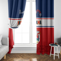 Panama Independence Day Window Curtain Coat Of Arms Pollera Pattern - Wonder Print Shop