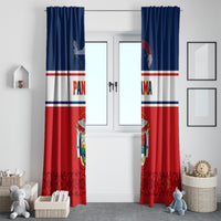 Panama Independence Day Window Curtain Coat Of Arms Pollera Pattern - Wonder Print Shop