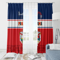 Panama Independence Day Window Curtain Coat Of Arms Pollera Pattern - Wonder Print Shop