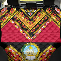 Angola Independence Day Back Car Seat Cover Coat Of Arms Samakaka Pattern - Wonder Print Shop