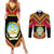 Angola Independence Day Couples Matching Summer Maxi Dress and Long Sleeve Button Shirts Coat Of Arms Samakaka Pattern - Wonder Print Shop