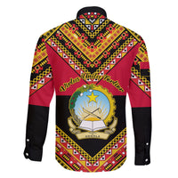 Angola Independence Day Family Matching Off Shoulder Short Dress and Hawaiian Shirt Coat Of Arms Samakaka Pattern - Wonder Print Shop