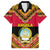 Angola Independence Day Family Matching Short Sleeve Bodycon Dress and Hawaiian Shirt Coat Of Arms Samakaka Pattern - Wonder Print Shop