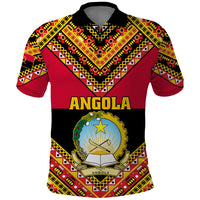 Angola Independence Day Polo Shirt Coat Of Arms Samakaka Pattern - Wonder Print Shop