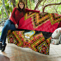 Angola Independence Day Quilt Coat Of Arms Samakaka Pattern - Wonder Print Shop
