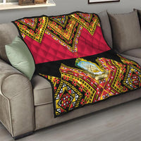 Angola Independence Day Quilt Coat Of Arms Samakaka Pattern - Wonder Print Shop
