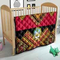 Angola Independence Day Quilt Coat Of Arms Samakaka Pattern - Wonder Print Shop