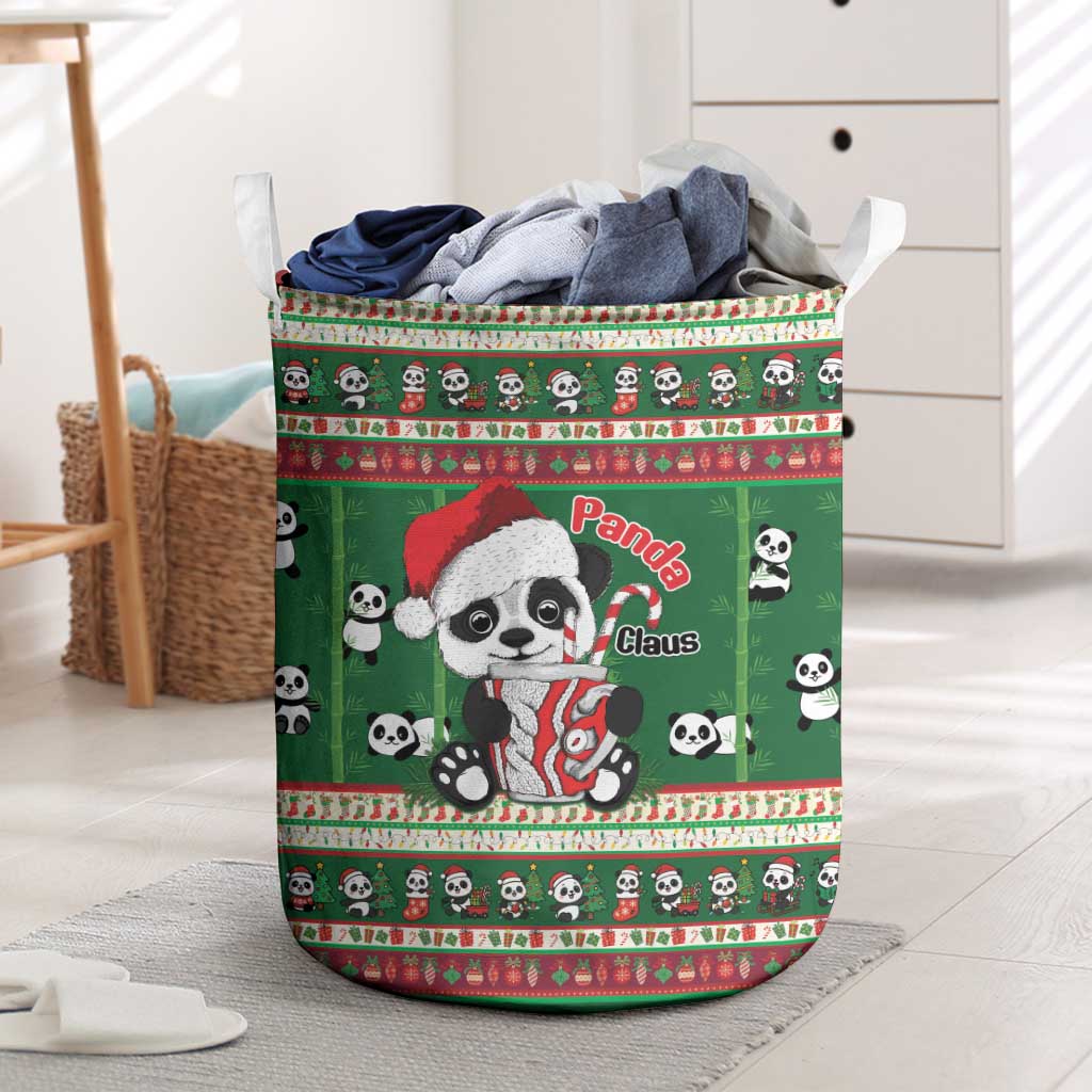 Cute Panda Claus Christmas Laundry Basket Panda Santa Claus - Wonder Print Shop