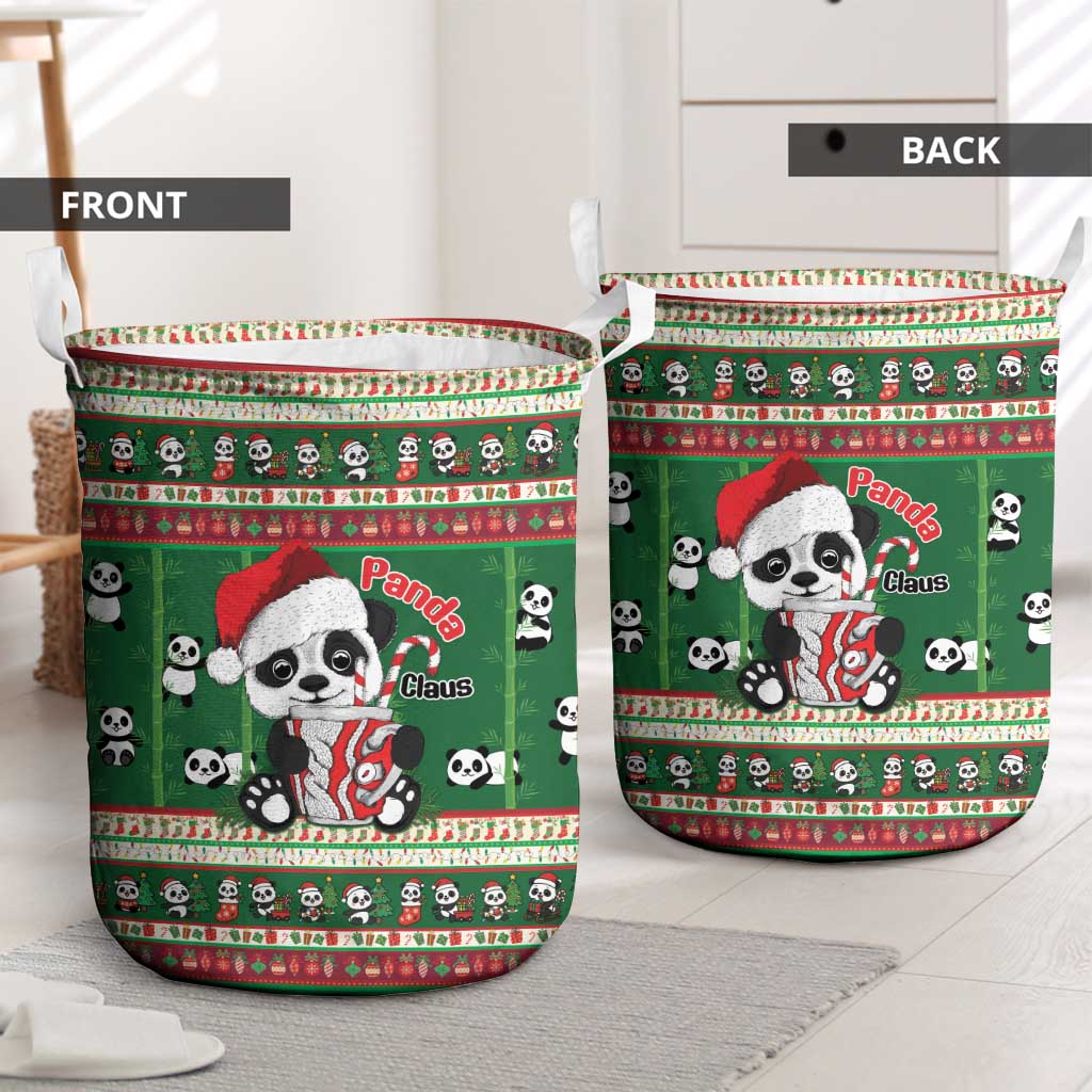 Cute Panda Claus Christmas Laundry Basket Panda Santa Claus - Wonder Print Shop