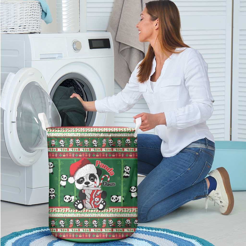 Cute Panda Claus Christmas Laundry Basket Panda Santa Claus - Wonder Print Shop