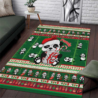 Cute Panda Claus Christmas Area Rug Panda Santa Claus - Wonder Print Shop