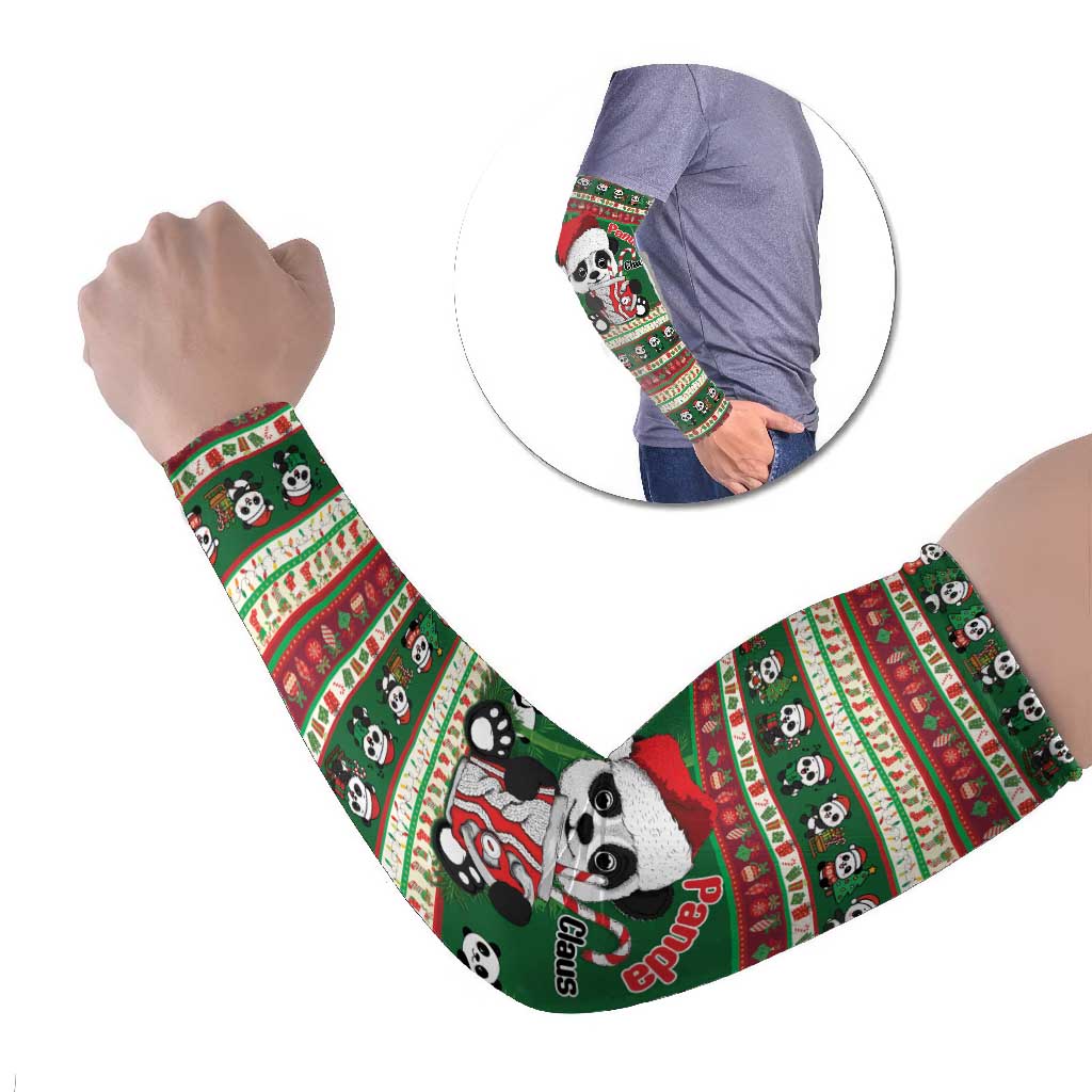 Cute Panda Claus Christmas Arm Sleeves Panda Santa Claus - Wonder Print Shop