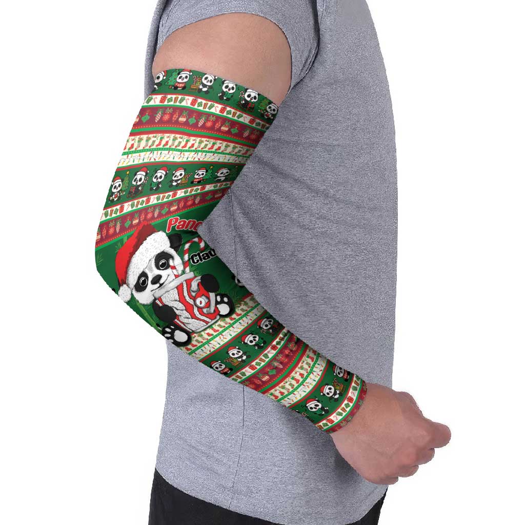 Cute Panda Claus Christmas Arm Sleeves Panda Santa Claus - Wonder Print Shop